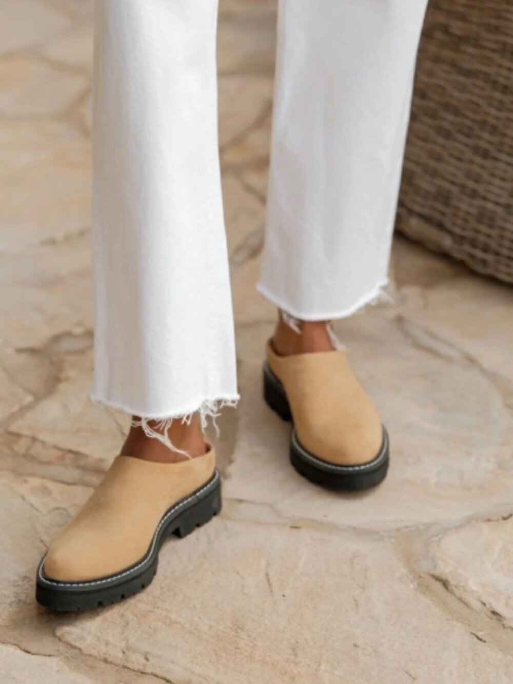 Jenni Kayne Oiled Leather Lug Sole Mule Size 41 Dark Sand